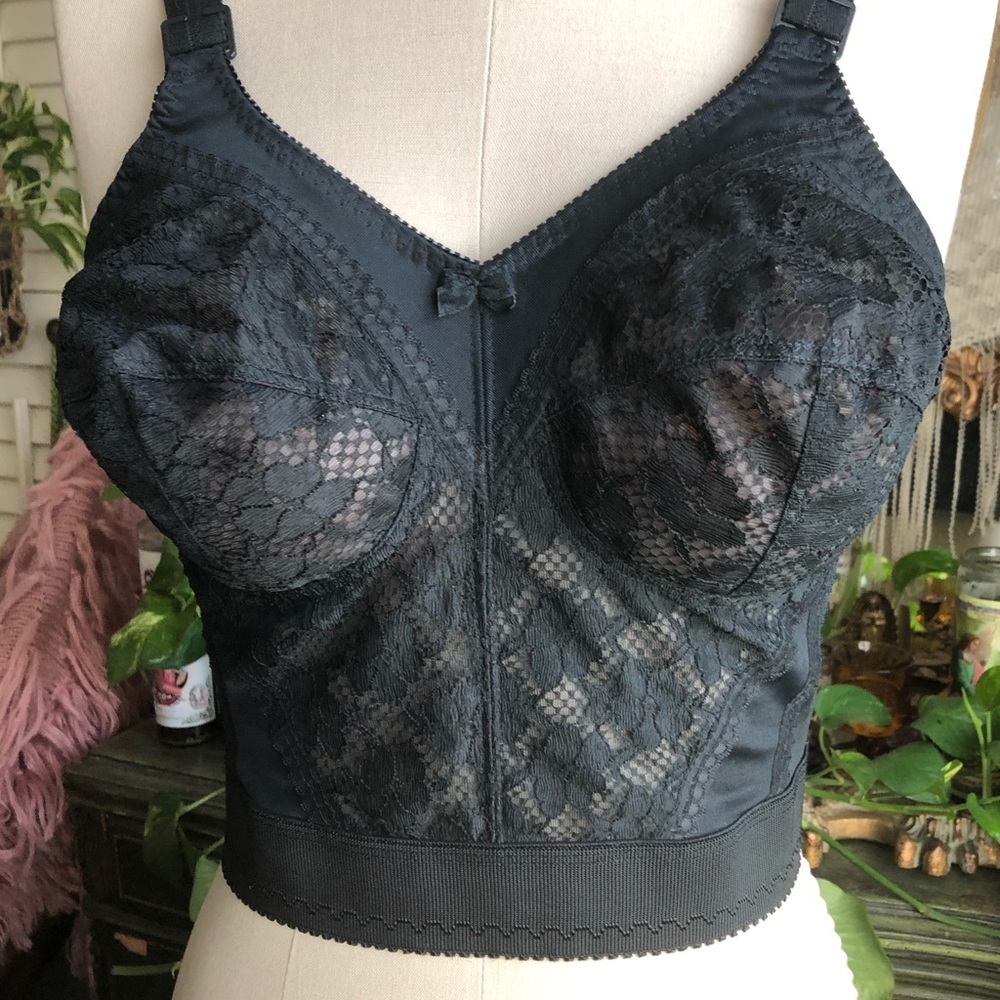 Black VTG Extra Lacy Longline Bra - Picture 2 of 11